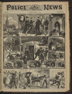"A CHELSEA GHOST.", Ilustrowane Wiadomości Policyjne, 21 października 1882 r. (papier gazetowy) autorstwa English School