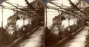 Klasztor kapucynów i wielkie klify Amalfi, widok stereoskopowy (zdjęcie w sepii) autorstwa English School