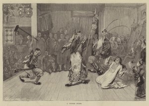 Dramat chiński (rycina) autorstwa English School