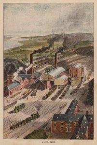 A Colliery (kolorowa litografia) autorstwa English School