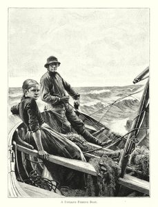 Fińska łódź rybacka (grawerowanie) autorstwa English School