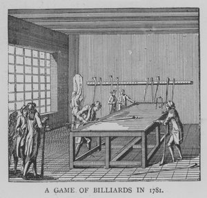 Ein Billardspiel im Jahr 1781 von English School