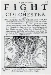Wielka i krwawa walka w Colchester, wydrukowana w 1648 r. autorstwa English School