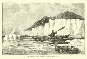 Kajak grenlandzki lub Man-boat autorstwa English School