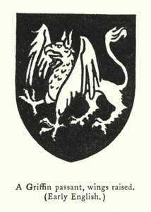 Przechodnia Gryfa z podniesionymi skrzydłami, wczesny angielski (rycina) autorstwa English School