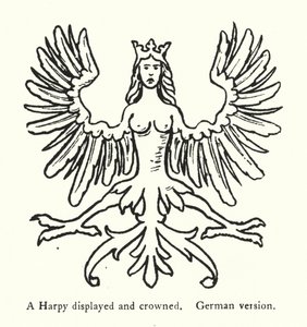 Harpia wystawiona i ukoronowana, wersja niemiecka (rycina) autorstwa English School