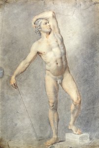 Akt męski, ok. 1770 (kolorowe kredy na papierze)