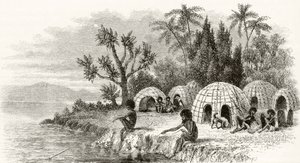 A Native Encampment in Queensland, ok. 1880, z „Australian Pictures” Howarda Willoughby