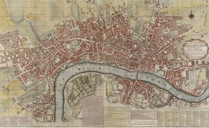 Nowy i dokładny plan miast Londynu i Westminster oraz gminy Southwark, 1725 r autorstwa English School