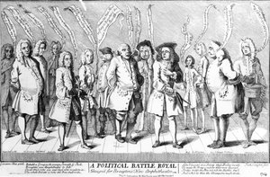 Polityczne projekty Battle Royale dla nowego amfiteatru Broughtons, ok. 1743 r