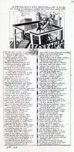 „Prognostyka dotycząca W. Lauda, zmarłego biskupa Canterbury, spisana w 1641 r., która zgodnie z tym się spełnia”, traktat o wojnie secesyjnej opublikowany w 1645 r. autorstwa English School