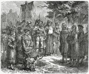 Rycerz rabunkowy wymagający hołdu, 1882 autorstwa English School
