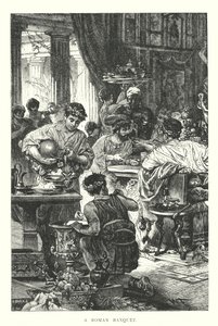 Ein römisches Bankett (Gravur)