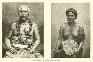 Wódz Samoa i jego żona autorstwa English School
