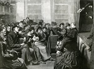 Sobotnia noc rozrywka dla biednych, St Albans Hall, Baldwins Gardens, Holborn autorstwa English School