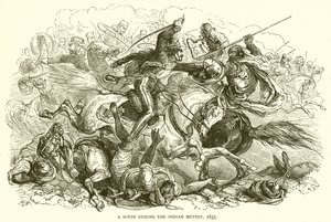 Scena z indyjskiego buntu, 1857 autorstwa English School