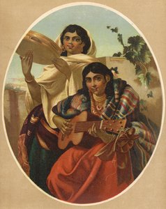 Um dueto espanhol (chromolitho) polonês autorstwa English School