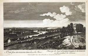 Widok z Richmond Hill w dół rzeki, wydrukowany dla Robert Sayer Map und Printseller, Fleet Street autorstwa English School