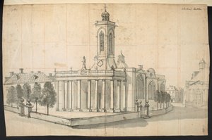 Budynek w Northampton, z „Historii Northamptonshire” Johna Bridgesa autorstwa English School