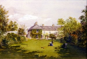 Wiejska willa, ok. 1840 (akwarela na papierze) autorstwa English School