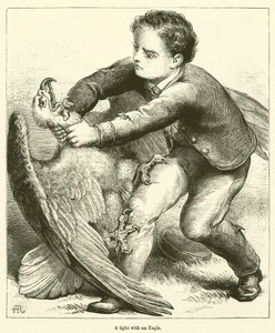 Walka z Orłem (rycina) autorstwa English School