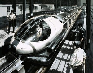 Pojazd testowy maglev w Japonii autorstwa English School