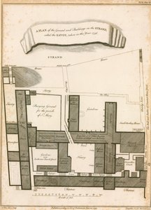 Plan terenu i budynków w Strandzie zwanym Savoy, sporządzony w 1736 r. autorstwa English School