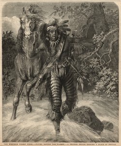 Indianin z prerii poszukujący schronienia