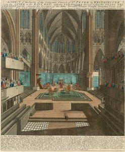 Perspektywa wnętrza kolegiaty św. Piotra w Westminster (opactwo westminsterskie) autorstwa English School