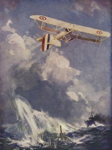 Wodnosamolot bombardujący łódź podwodną autorstwa English School