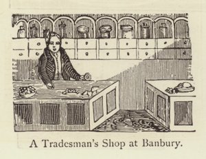 Sklep rzemieślniczy w Banbury (grawerowanie) autorstwa English School