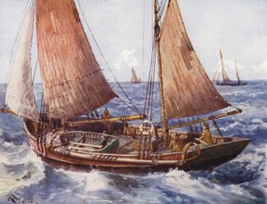 Trawler na morzu (kolor lito) autorstwa English School
