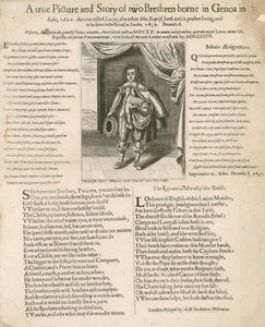 Prawdziwy obraz i historia dwóch braci urodzonych w Genui we Włoszech, 1620 autorstwa English School
