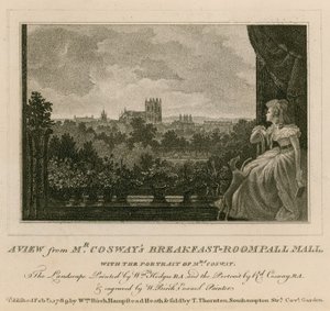 Widok z sali śniadaniowej pana Coswaya, Pall Mall, z portretem pani Cosway autorstwa English School