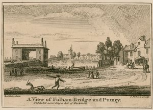 Widok na most Fulham i Putney autorstwa English School