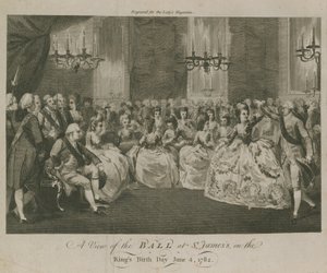 Widok na bal w Pałacu św. Jakuba autorstwa English School