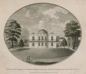 Widok Rangersów bardzo elegancki, przyjemny i podziwiany Lodge w Green Park, St Jamess autorstwa English School