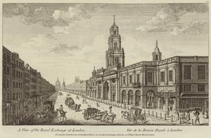 Widok na Royal Exchange w Londynie autorstwa English School