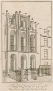 Widok na front domu Johna Soane Esq, Lincolns Inn Fields, Londyn autorstwa English School