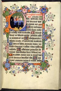 Dodać. 42131 f.46r, Czuwania zmarłych (Urząd Zmarłych), z gotycką kwadratową, z Godzin Bedforda i Psałterza autorstwa English School
