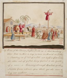 Dodać. 5353, f.71 Niektóre sztuczki chińskiego żonglera, z kolekcji strojów różnych narodów autorstwa English School