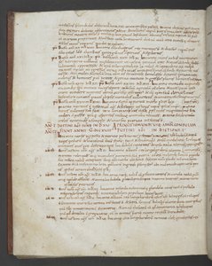 Dodaj MS 16974 f.112v Euzebiusz z Cezarei, Chronicon, z dodatkami ze św. Hieronima, Prospera z Akwitanii, Mariusza z Avenches i anonimowego autora (welum) autorstwa English School