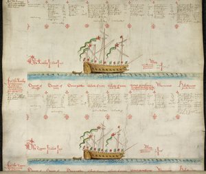 Dodaj MS 22047 The galeass The Antelop and The Tegar, z „The Anthony Roll” autorstwa English School