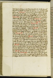Dodaj MS 59678, f.185v „Le Morte Darthur” Sir Thomas Malory, c.1481-83 (tusz na papierze) autorstwa English School