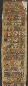 Dodaj Roll 77720 Ilustracja z „The Dering Roll”, c.1270-80 (pergamin) autorstwa English School