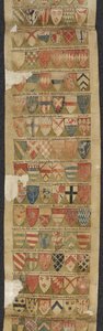 Dodaj Roll 77720 Ilustracja z „The Dering Roll”, c.1270-80 (pergamin) autorstwa English School