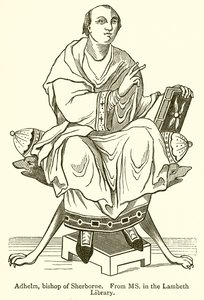 Adhelm, biskup Sherborne autorstwa English School