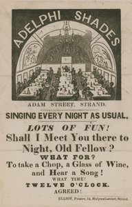 Reklama Adelphi Shades, Adam Street, Strand autorstwa English School