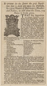 Reklama Edwarda Pinchbecka, Musical Clock, Fleet Street, Londyn, od 1734 autorstwa English School
