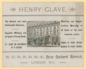 Reklama dla Henry Glave, New Oxford Street, Londyn autorstwa English School